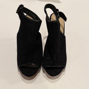 Via Spiga Black Peep-Toe Heels